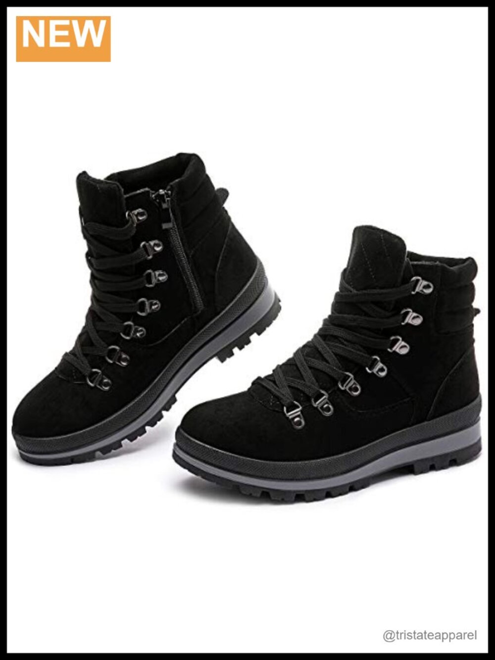 Women's Winter Snow Boots Faux Suede Combat Ankle Boots